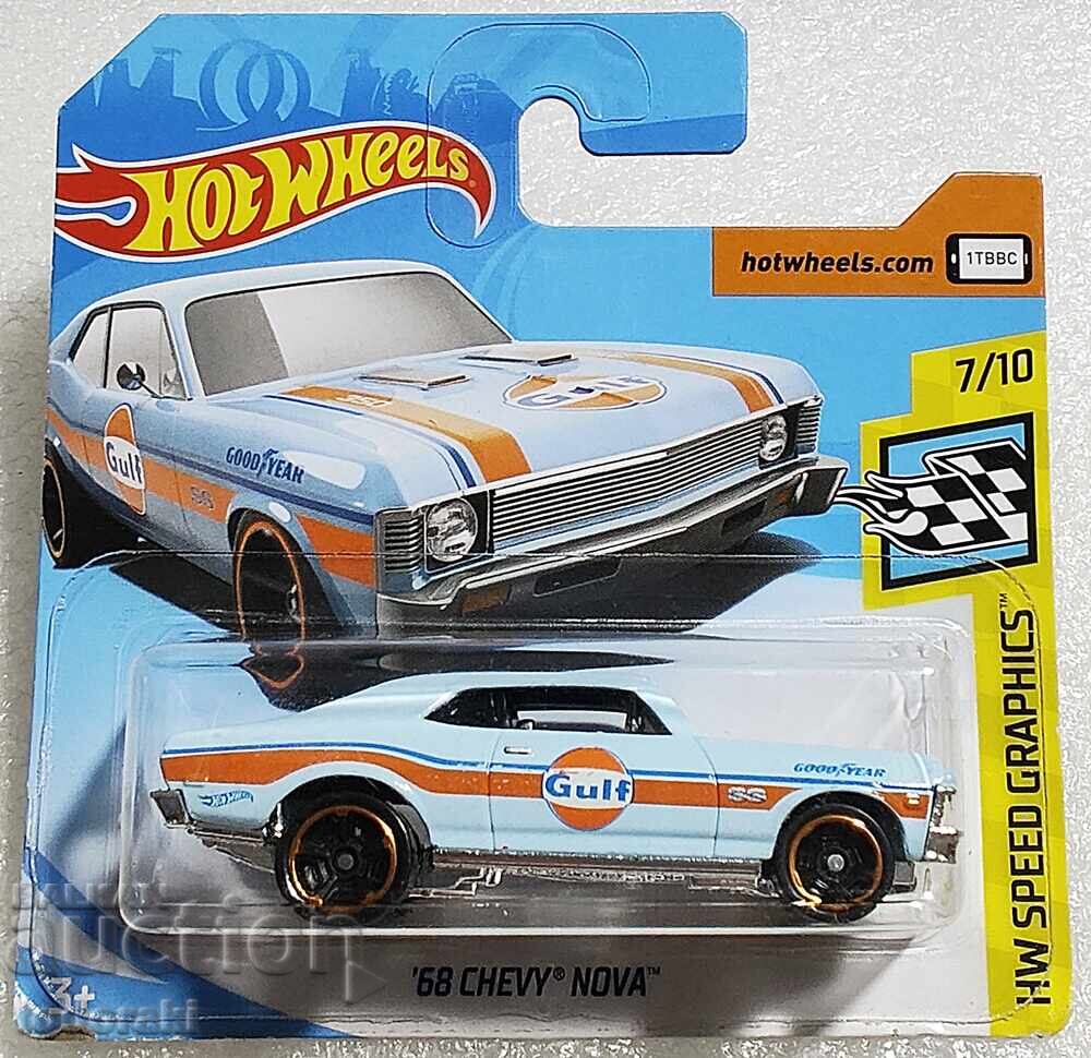 Hot Wheels Gulf 68 Chevy Nova Хот Уилс 1:64 Гълф Шеви Нова
