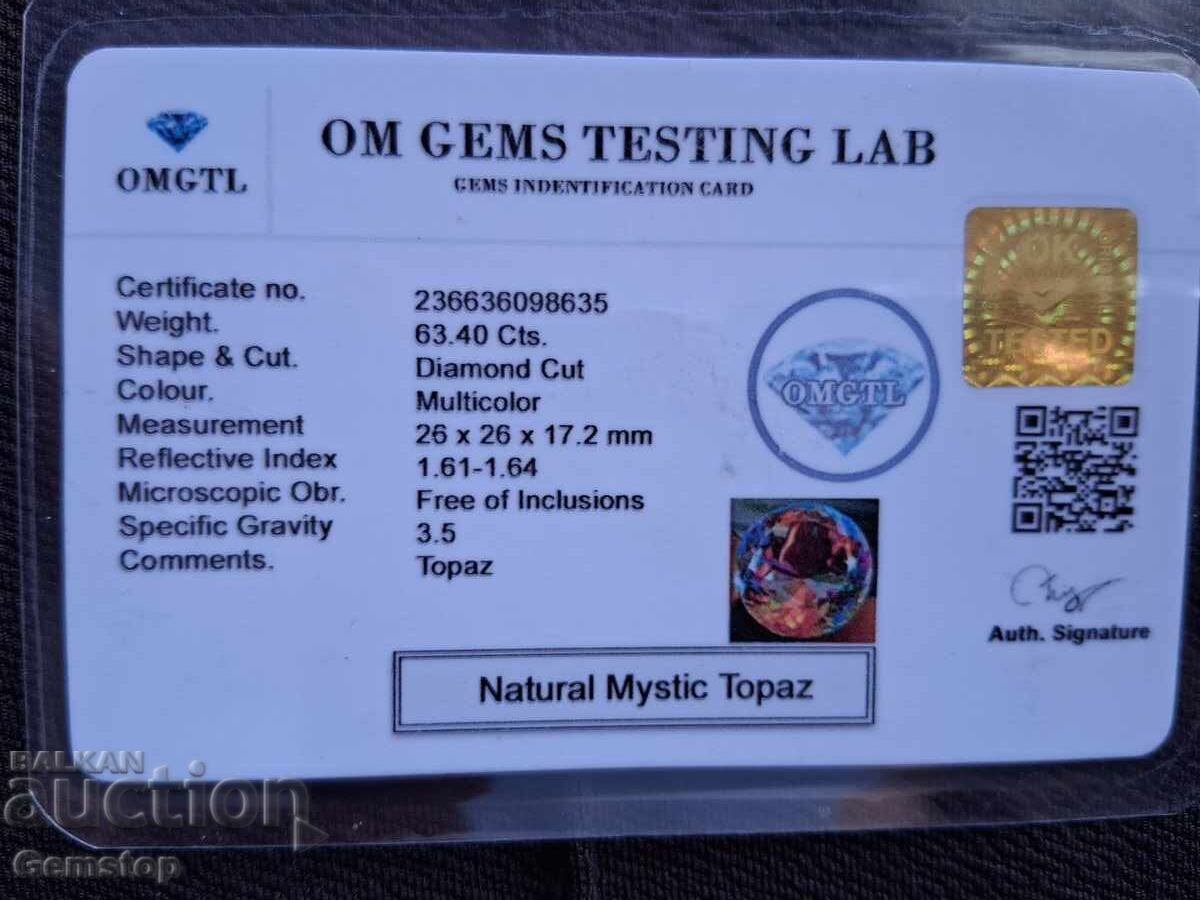 BZC! 63.40ct Φυσικό Μυστικό Τοπάζι με πιστοποιητικό OMGTL από 1ct - 6