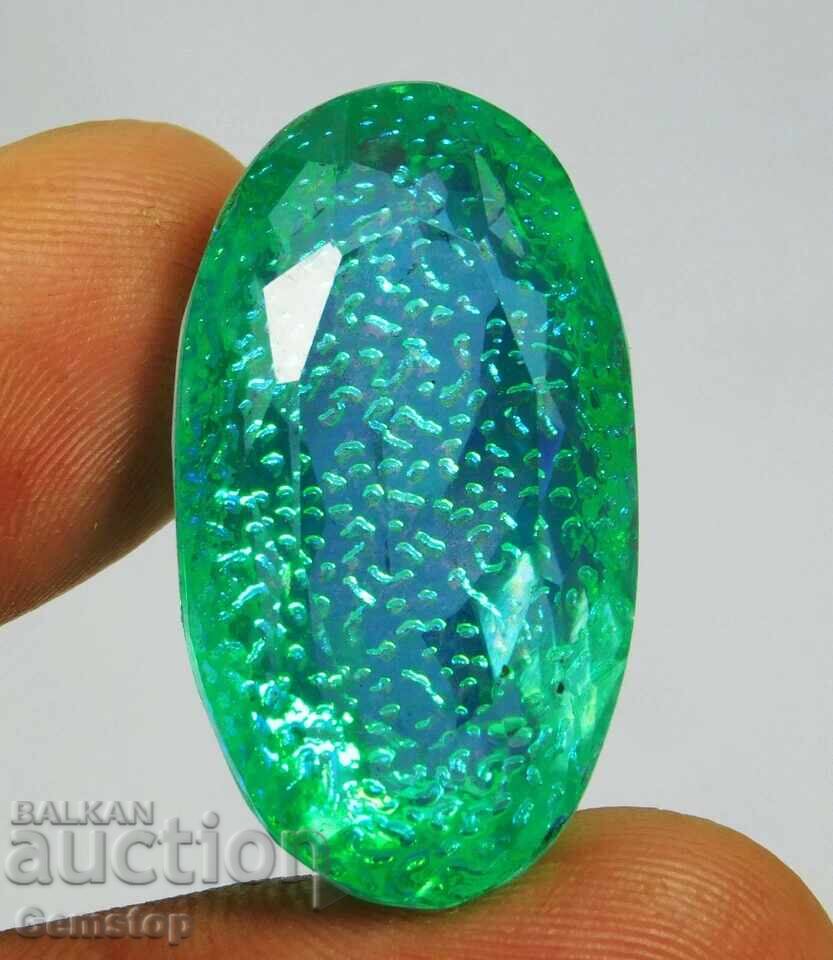Licitatie! 53.00 ct. Opal de foc natural oval, certificat OMGTL, de la 1 RON! - 5