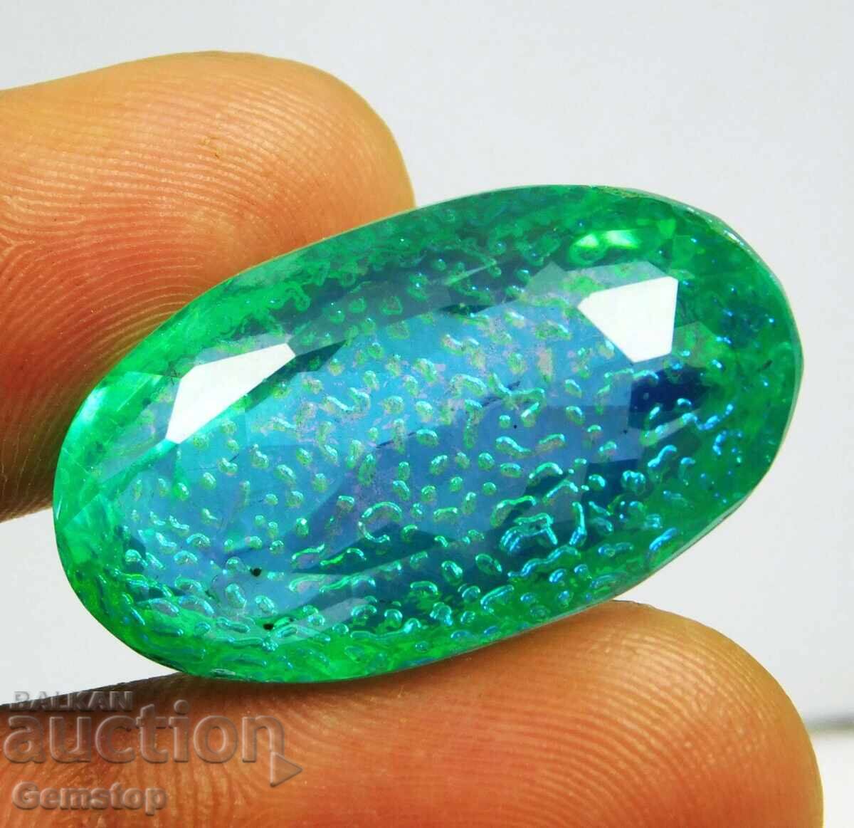 Licitatie! 53.00 ct. Opal de foc natural oval, certificat OMGTL, de la 1 RON! - 6
