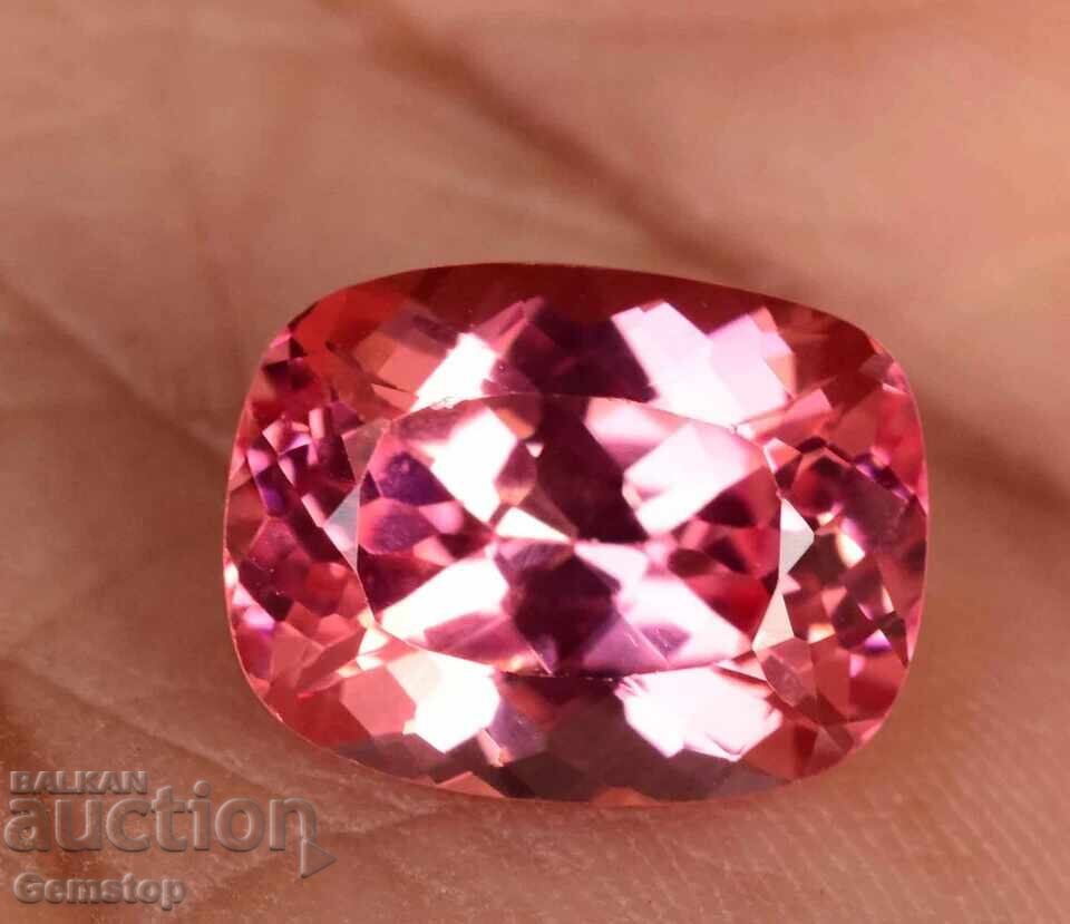 ΧΑΜΗΛΗ ΤΙΜΗ ΕΚΚΙΝΗΣΗΣ! 6.90 καράτια φυσικός μοργανίτης σε κοπή cushion με πιστοποίηση AGSL από 1€! - 6