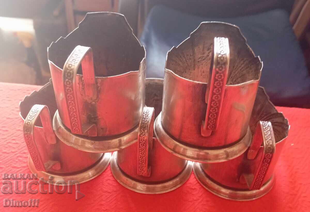 Ρωσικά επάργυρα κουτάλια από μελχίορ, 5 τεμάχια - 5