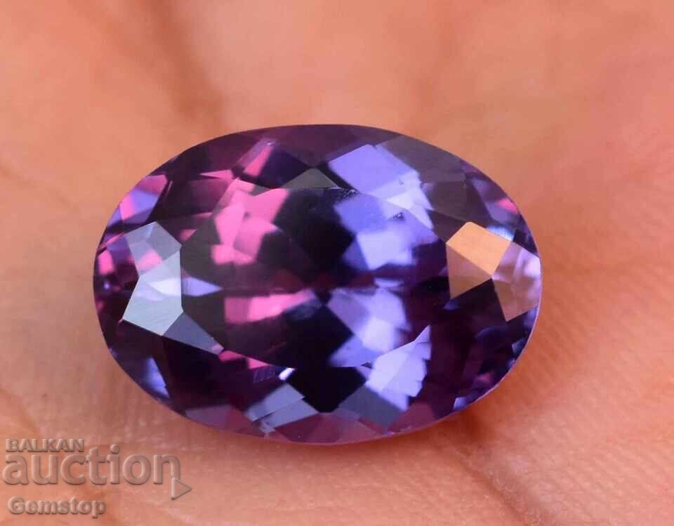 Licitație PR! 7.15 ct. alexandrit natural, oval, certificat AGSL, de la 1 RON!