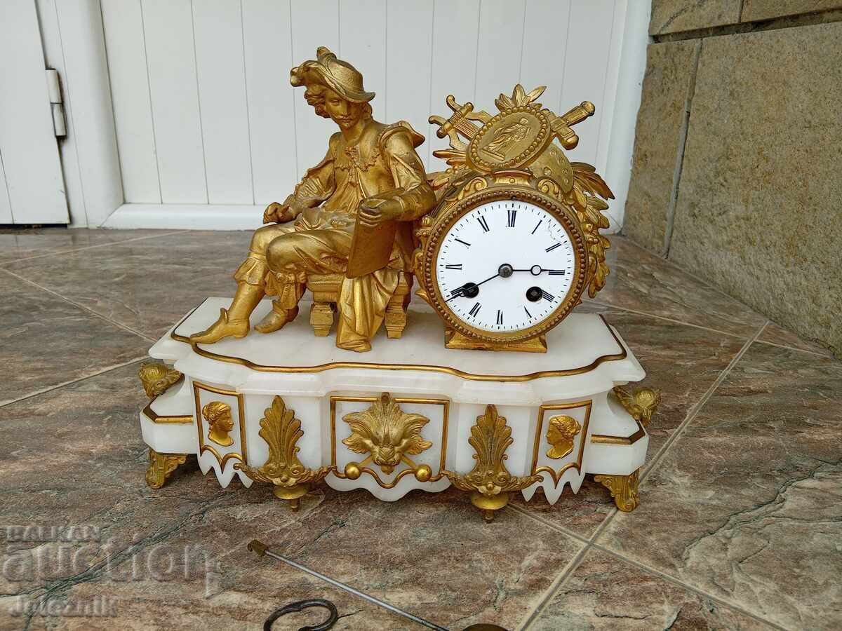 Ceas de șemineu rar - Franța/sec. XIX - Funcționează!