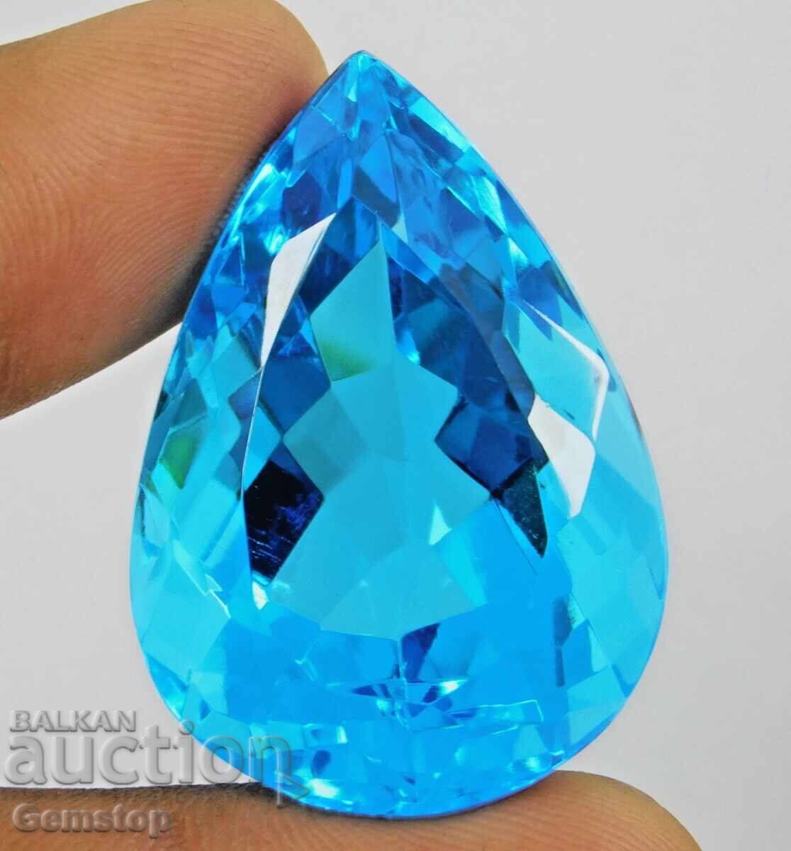 Δημοπρασία ΧΕ! 83.55 καράτια φυσικό ακουαμαρίνα σε σχήμα αχλαδιού με πιστοποιητικό OMGTL από 1€!