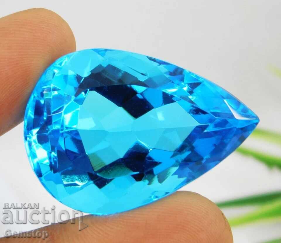 Παράδοση ΧΕ! 83.55 καράτια φυσικό ακουαμαρίνα σε σχήμα αχλαδιού με πιστοποιητικό OMGTL από 1€!