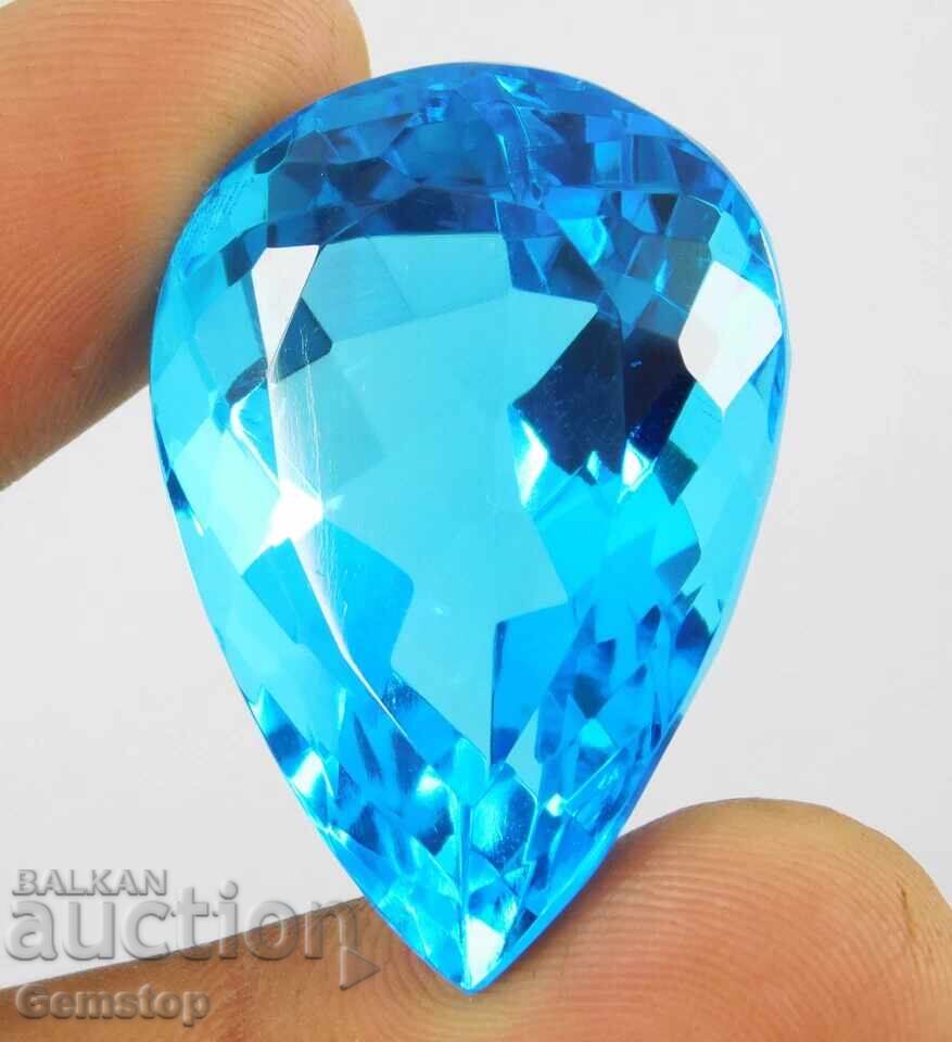 ΧΕ! 83.55 καράτια φυσικό ακουαμαρίνα σε σχήμα αχλαδιού με πιστοποιητικό OMGTL από 1€! - 5