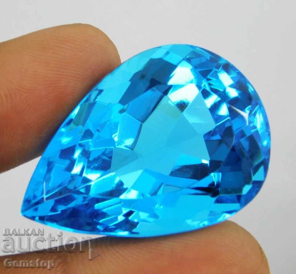 ΧΕ! 83.55 καράτια φυσικό ακουαμαρίνα σε σχήμα αχλαδιού με πιστοποιητικό OMGTL από 1€!