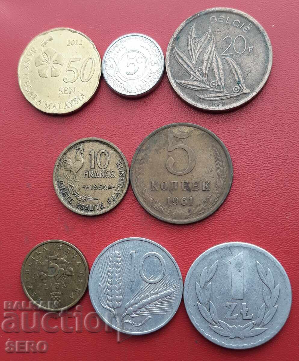 Lot mixt de 8 monede