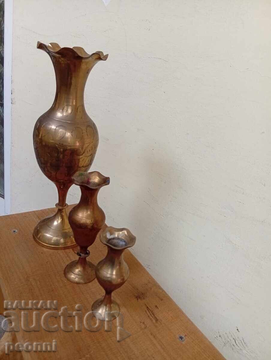 Three brass vases with price € 20.00 | 39.12 BGN