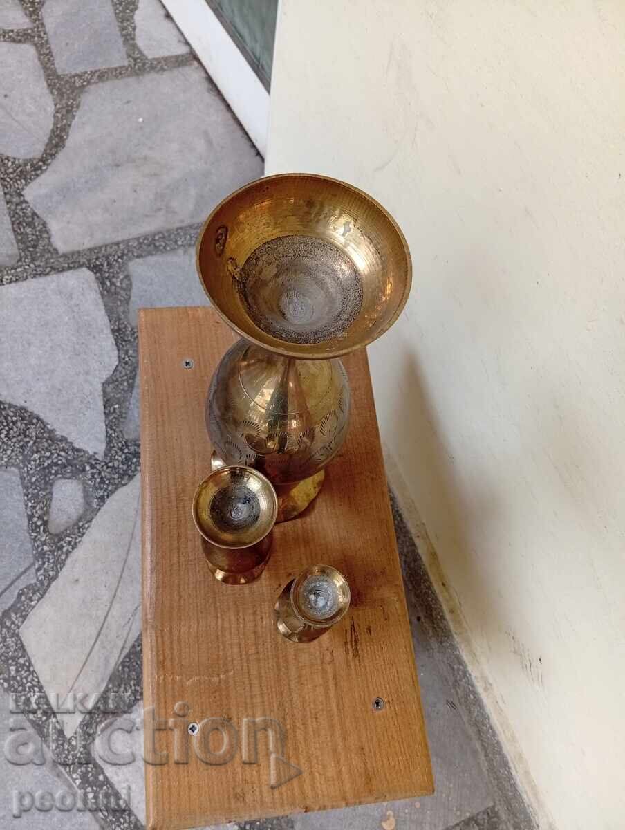 Three brass vases - 5