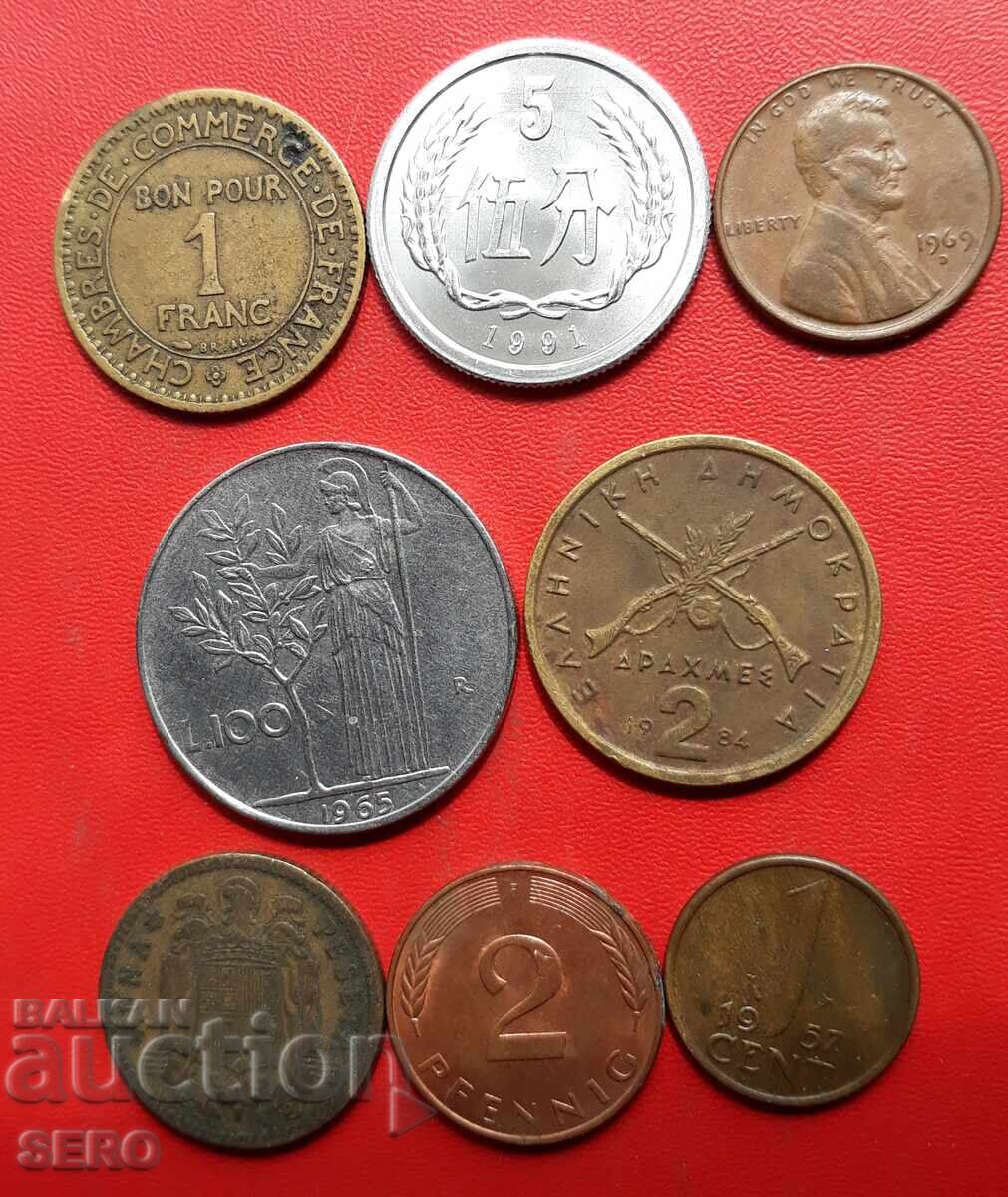 Lot mixt de 8 monede