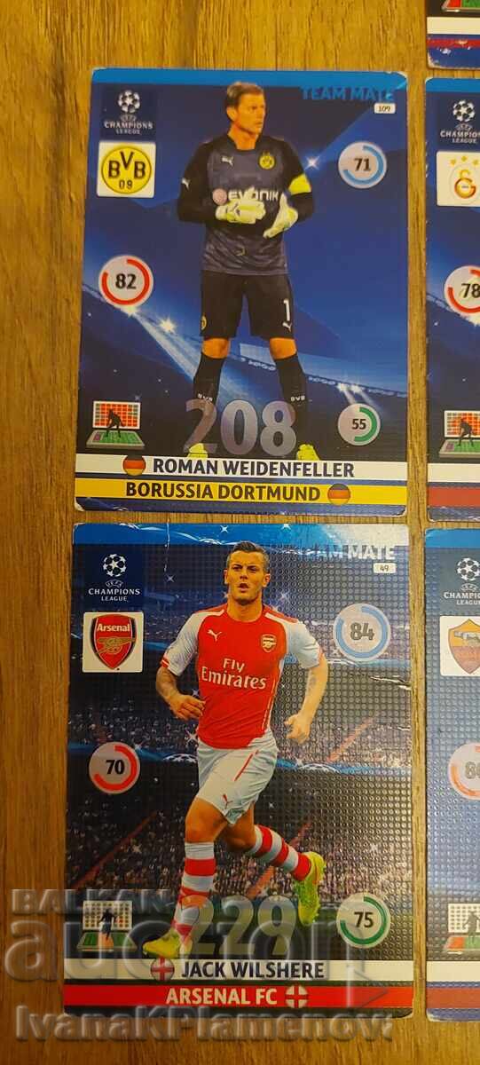 Carduri de fotbal 10 bucăți pentru colecționari cu preț € 10.00 | 19.56 BGN