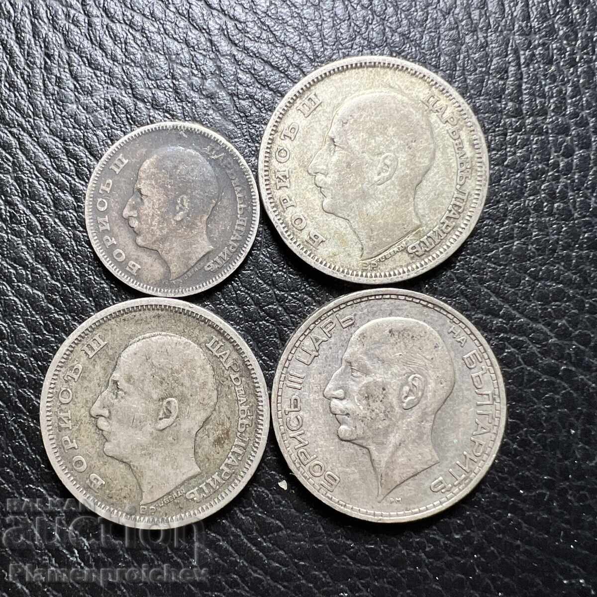 4 BUCĂȚI MONEDE DE ARGINT 20 50 LEVA 1930 50 LEVA 1934 cu preț € 0.01 | 0.02 BGN