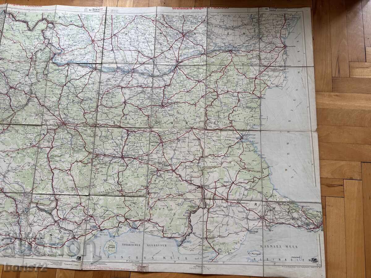 Old military WEHRMACHT staff map 1941 (140x87 cm) - 5