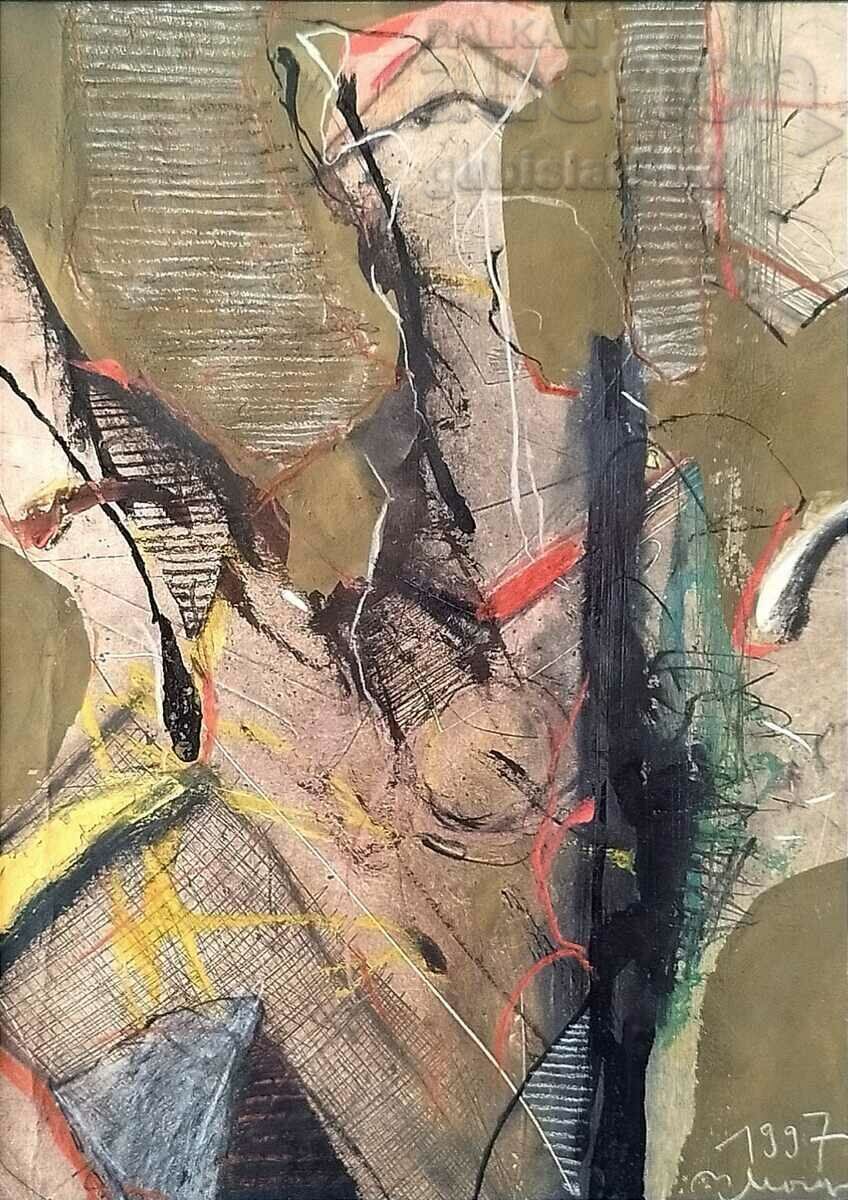 Ζωγραφική, σύνθεση, 1997, τέχνη. Plamen Monev (1957-2015) με τιμή € 370.00 | 723.66 BGN