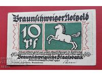 Банкнота-Германия-Брауншвайг-10 пфенига 1921