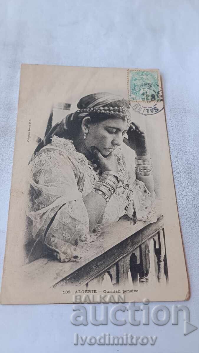 Postcard Algerie Ouridah Pensive 1905