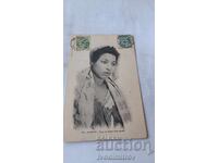 Postcard Algerie Type de Jeune Fille Arabe 1904