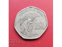 Остров Мавриций-10 рупии 2000