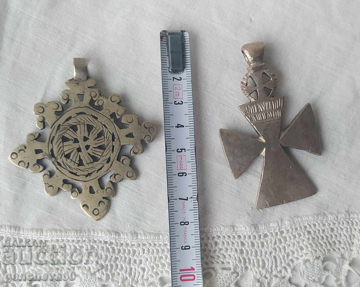 Old large white metal crosses Old large white metal crosses
