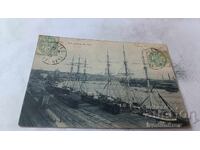 Ταχυδρομική κάρτα Nantes Vue Generale du Port 1906