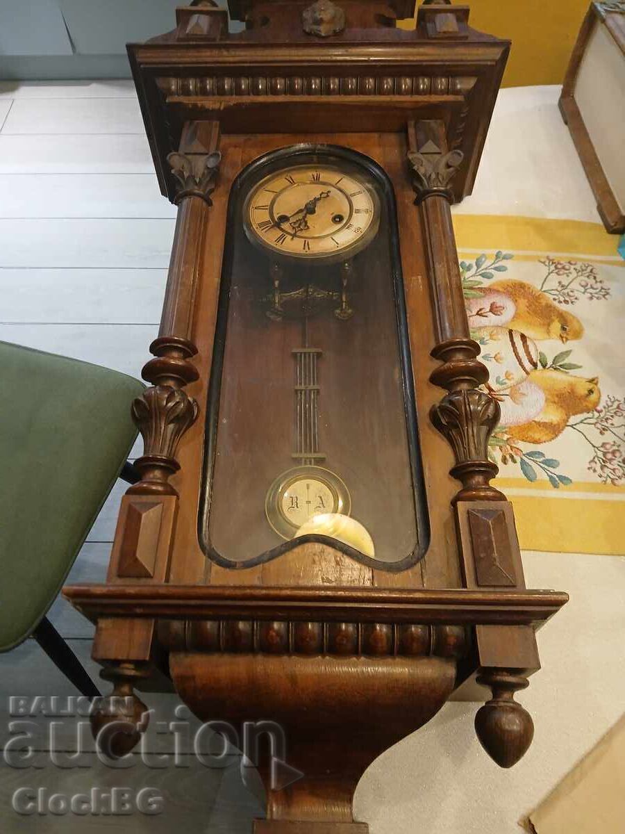 Rare German wall clock with a horse – Gründerzeit 1880