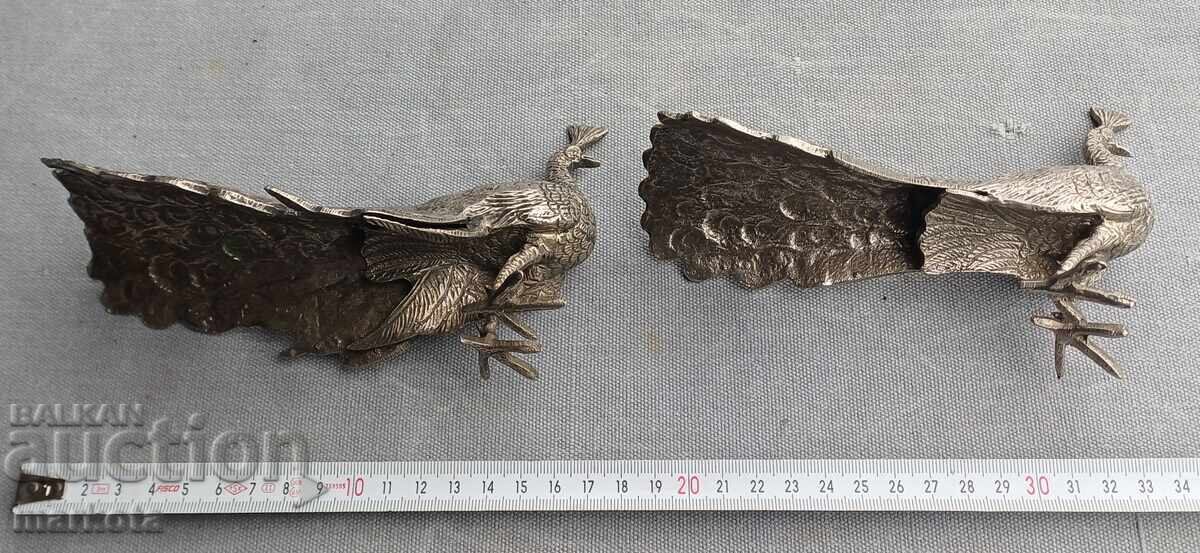 Delivery of Antique bronze peacocks - white bronze