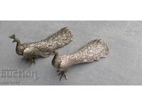 Παλιά μπρούτζινα παγώνια - λευκός μπρούτζος