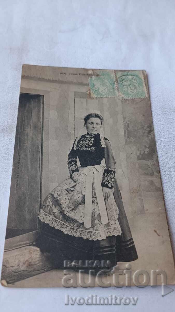 Καρτ ποστάλ Jeune Fille de Coray 1908