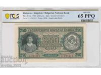250 leva 1943 65 PPQ PCGS