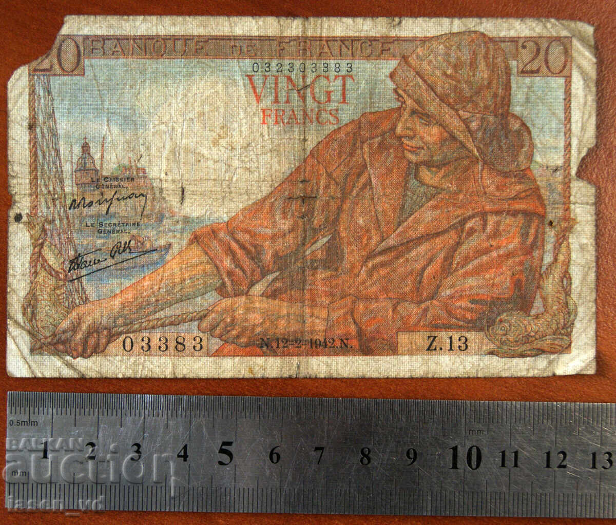 20 franci Franța 1942 cu preț € 0.01 | 0.02 BGN