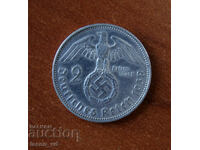 2 райхсмарки, Германия, 1938 г., сребро