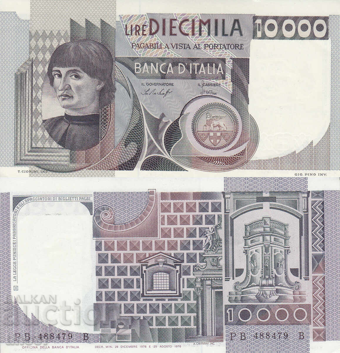 tino37- ΙΤΑΛΙΑ - 10000 ΛΙΡΕΣ - 1978 - UNC