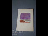 Old Master drawing watercolor landscape painting