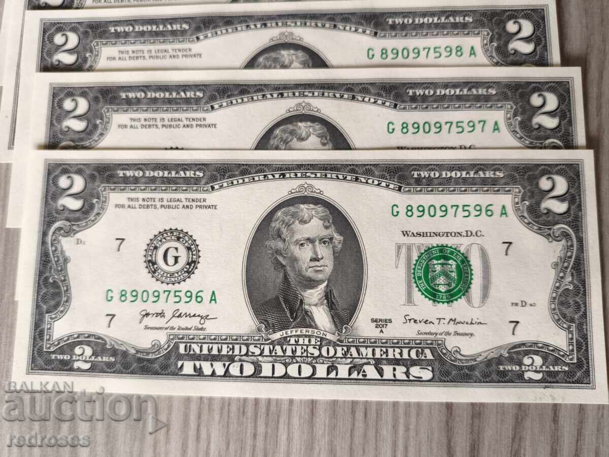 Licitație 2 dolari SUA, 2017 (lot de 5 bucăți)