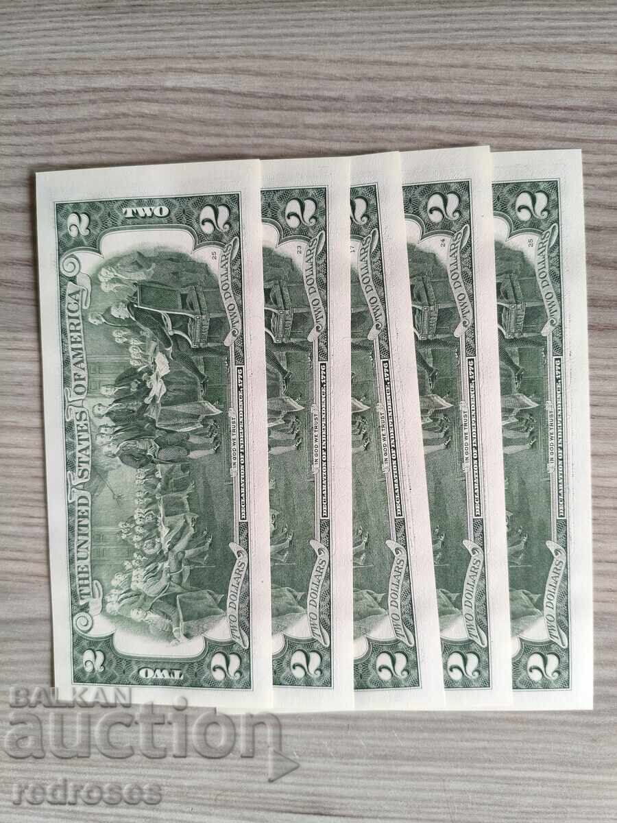 Livrarea 2 dolari SUA, 2017 (lot de 5 bucăți)