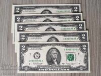 2 долара САЩ, 2017 година (лот от 5 броя)