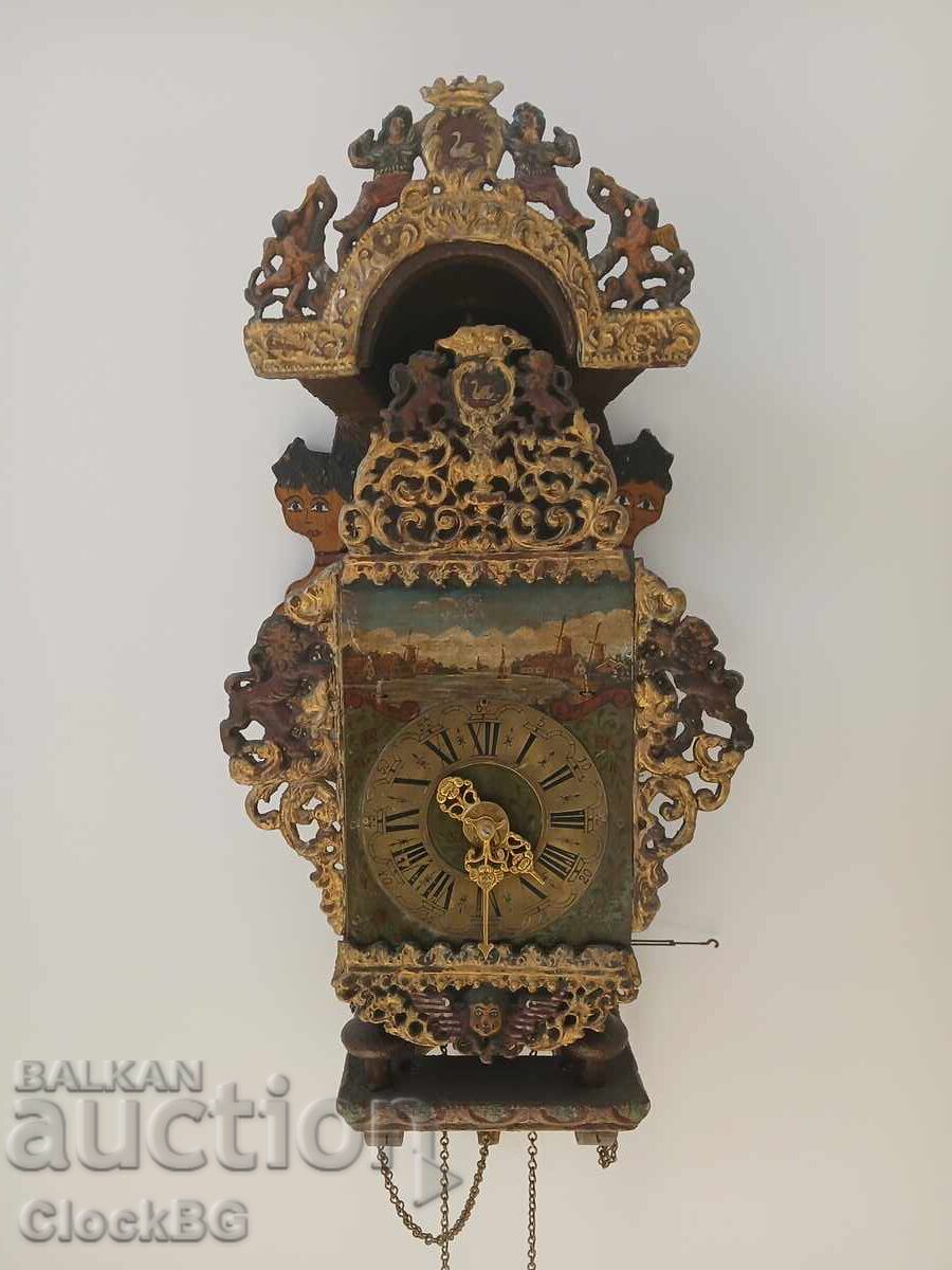 Antique Dutch Frisian Stoel Clock 1890