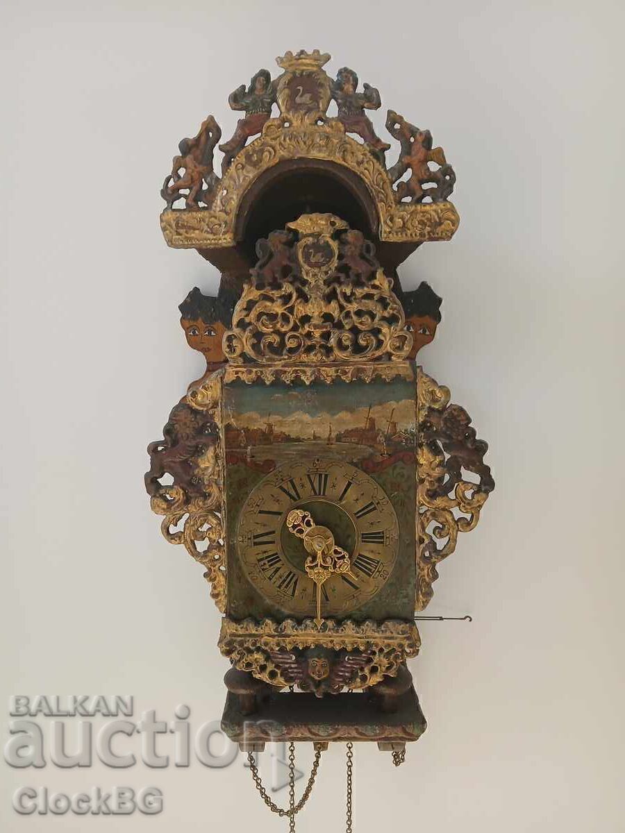 Antique Dutch Frisian Stoel Clock 1890 Antique Dutch Frisian Stoel Clock 1890