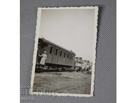 Fotografie militară veche ofițer uniformă tren