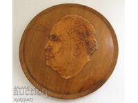 Παλιά σοσιαλιστική προπαγανδιστική διακοσμητική πιατέλα τοίχου Γ. Δημητρόφ ΛΔΒ