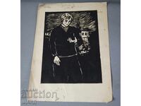 Desen vechi de maestru, litografie, grafică, portret