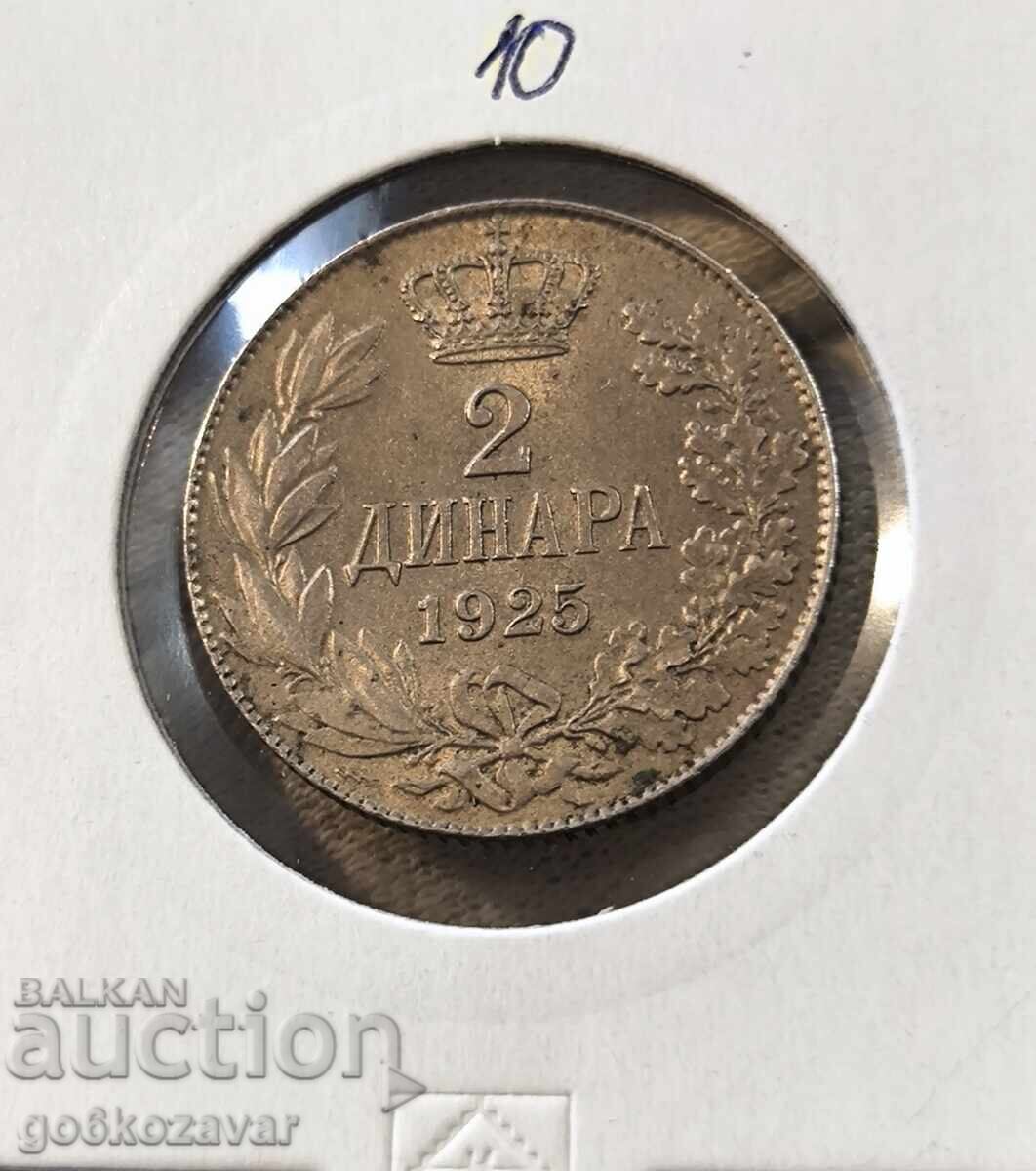 Serbia 2 dinari 1925 Monedă de top !