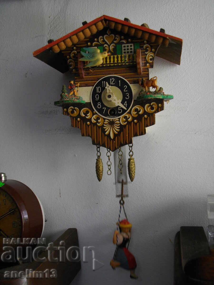 OLD SMALL BLACK FOREST TYROLEAN WALL CLOCK with price € 95.00 | 185.80 BGN