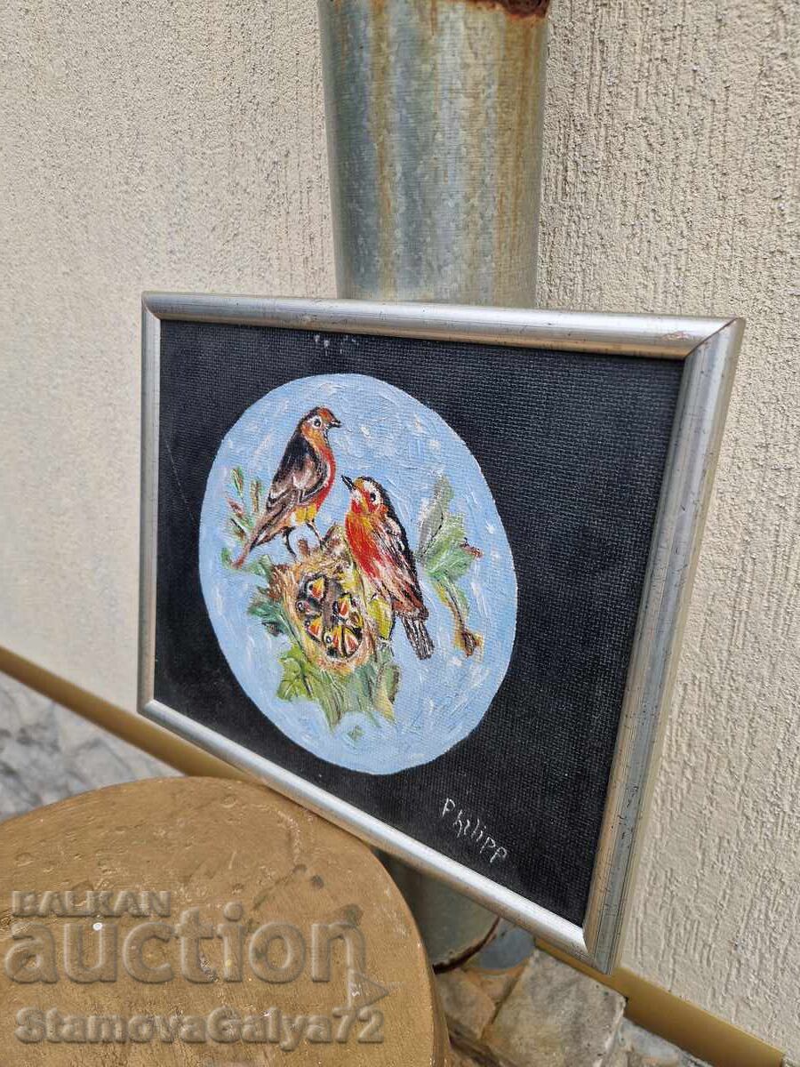 Εξαιρετικός αντικέ πίνακας ζωγραφικής με λάδι σε ινοσανίδα - 5