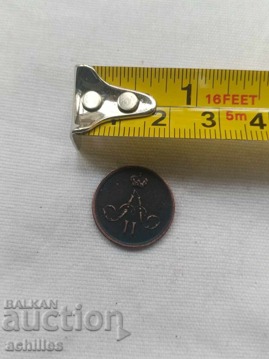Auction  Russian copper coin denezhka 1867