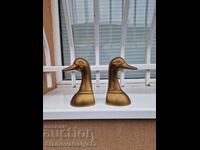 Чифт страхотни антикварни бронзови фигури стопери книги