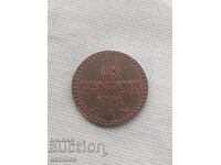 Monedă de cupru un centime 1851
