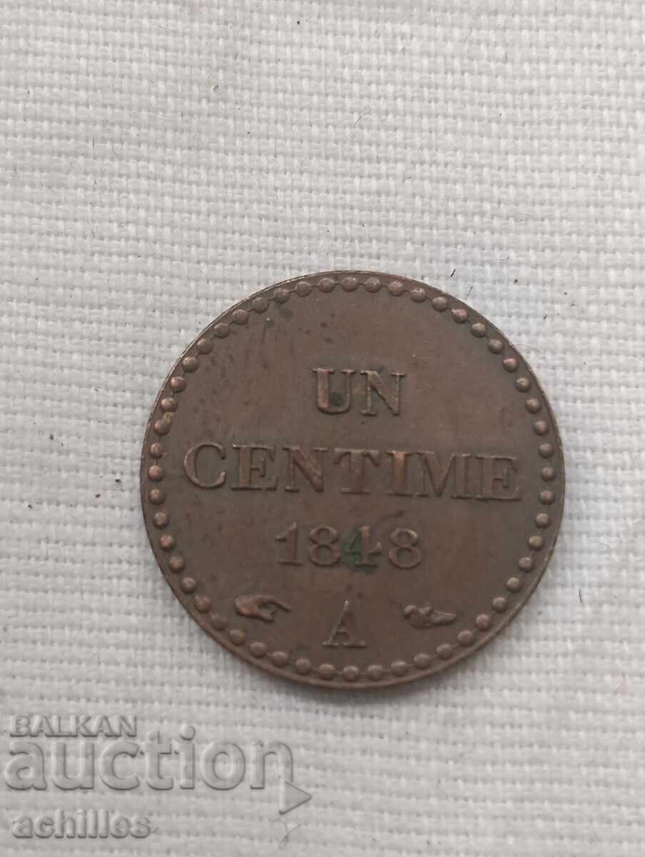 Χάλκινο κέρμα un centime 1848